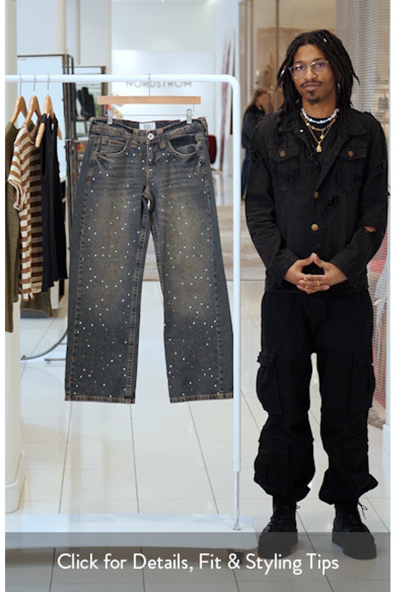 Kayla Studded Low Rise Wide Leg Jeans video