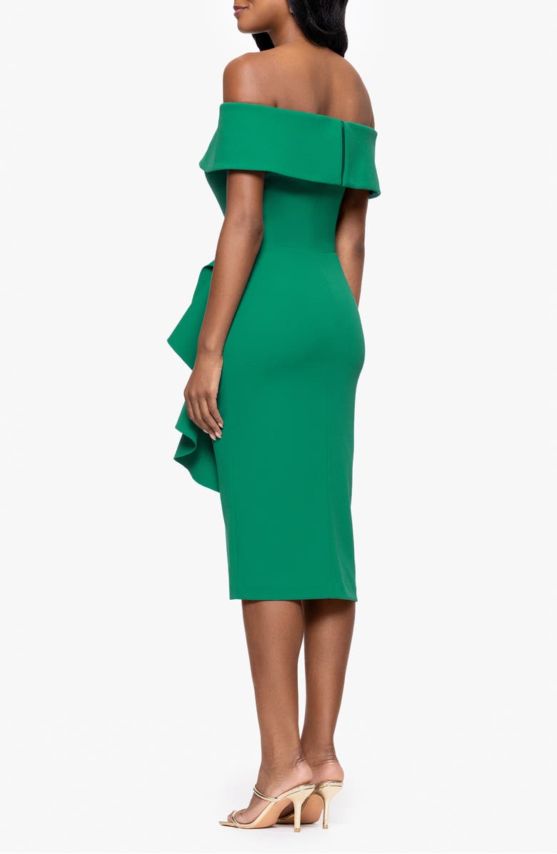 Betsy & Adam Off the Shoulder Scuba Knit Dress, Alternate, color, Green