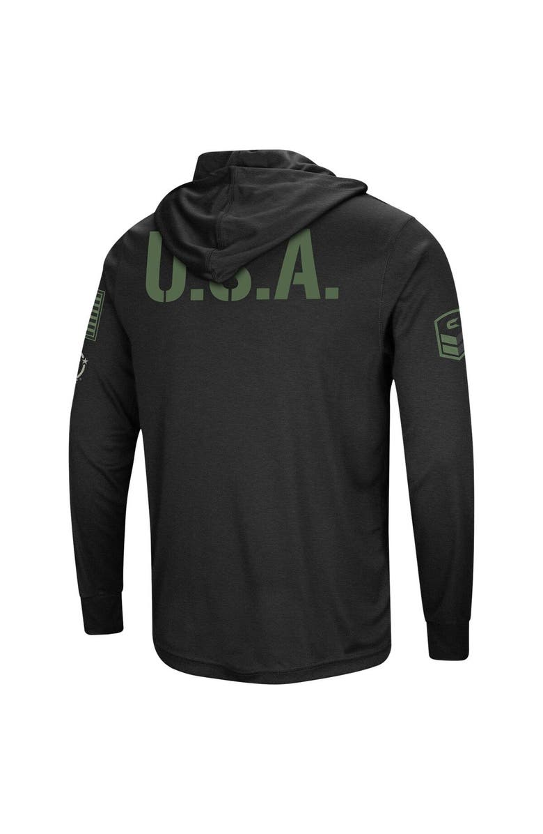 COLOSSEUM Men's Colosseum Black Iowa Hawkeyes Big & Tall OHT Military Appreciation Tango Long Sleeve Hoodie T-Shirt, Alternate, color, Black