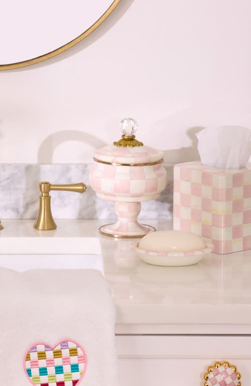 Mackenzie-childs Mackenzie Childs Rosy Check Enameled Steel Curiosity Pot In Pink