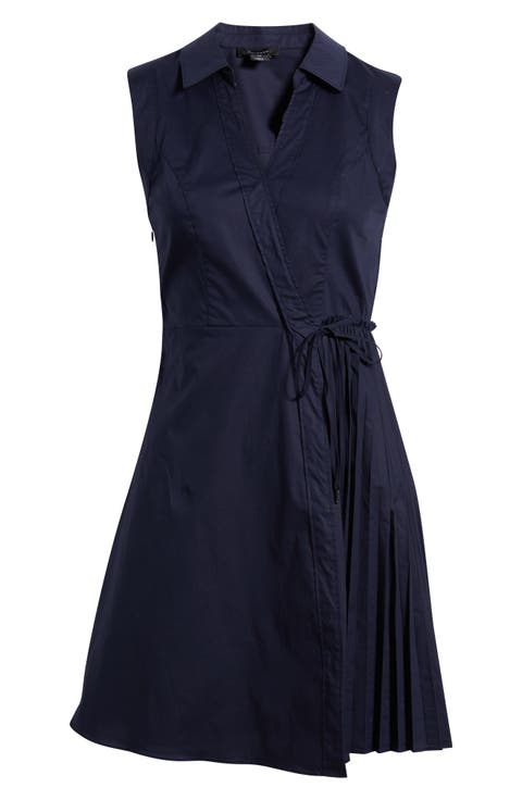 Pleated Wrap Minidress