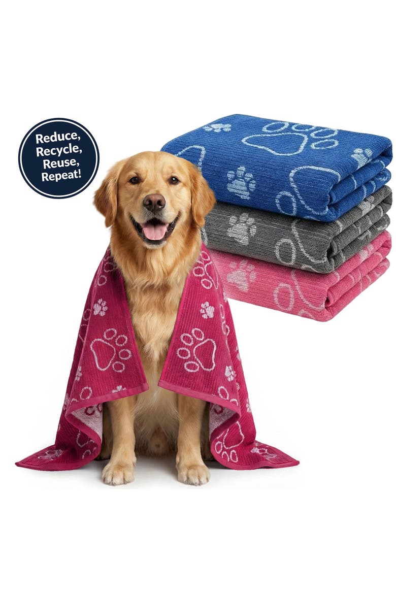 Drytek Dog Bath Towel, Alternate, color, Pink