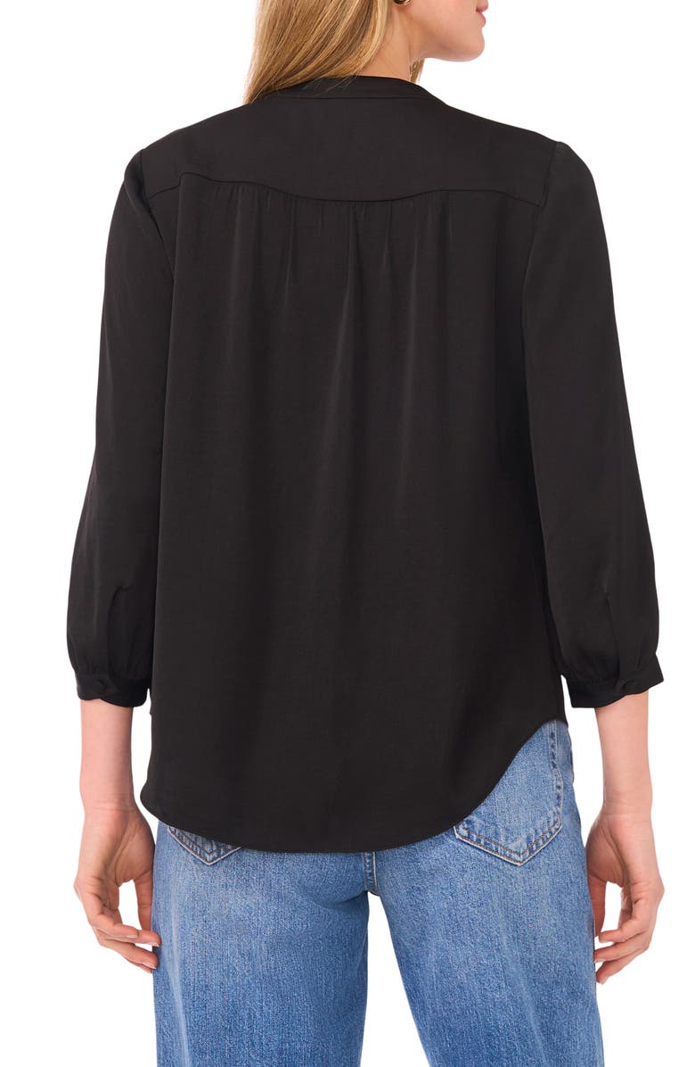 Vince Camuto Rumpled Satin Top, Alternate, color, Rich Black