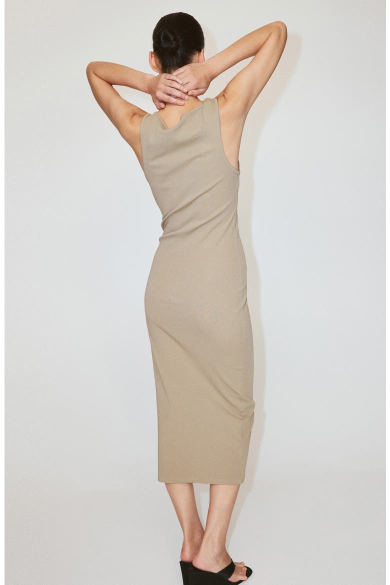 Twist Strap Sleeveless Maxi Dress, Alternate, color, KHAKI