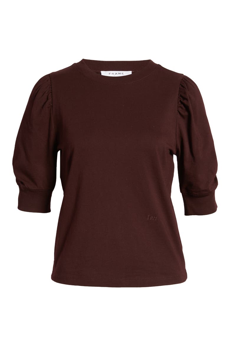 Frankie Puff Sleeve Organic Cotton Knit Top, Alternate, color, BURGUNDY