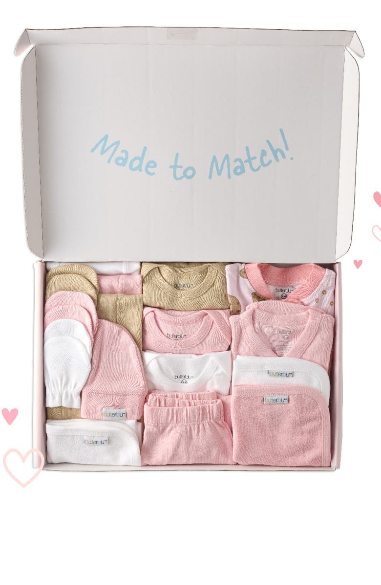 BUTTERBLU Sweet Beginnings 19-Piece Baby Gift Set, Alternate, color, Pink Milk N Cookie Crew