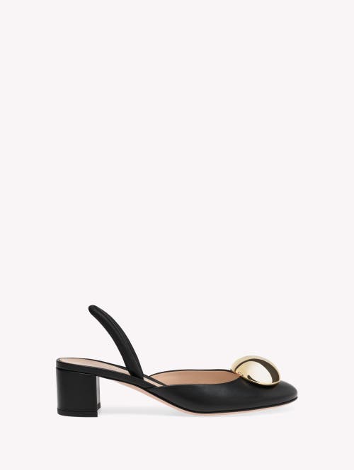 Gianvito Rossi Leather Dome Slingback Pumps In Black
