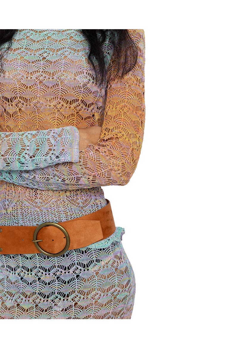 Ombre Space Dye Crochet Top- Sunset, Alternate, color, Sunset