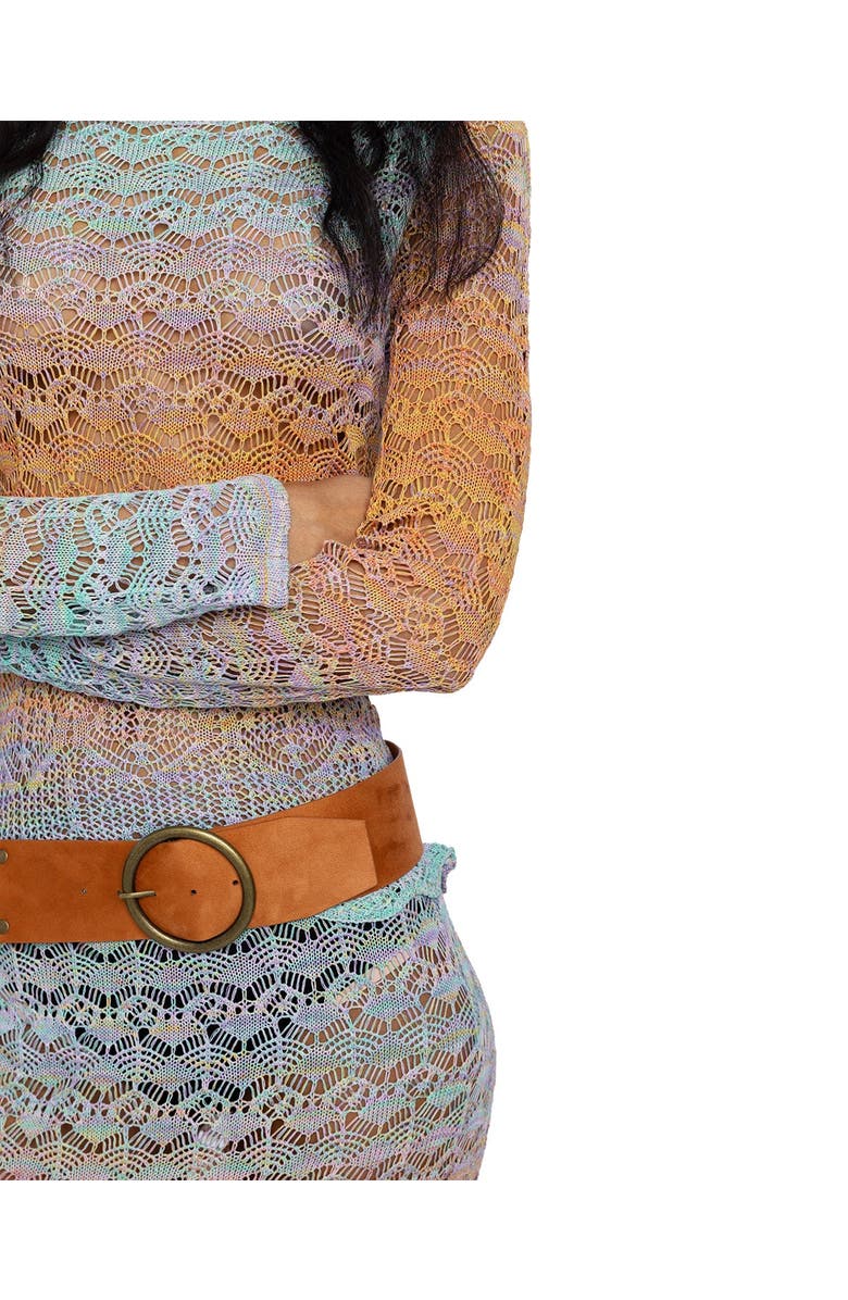 Anna Sui Ombre Space Dye Crochet Top- Sunset, Alternate, color, Sunset