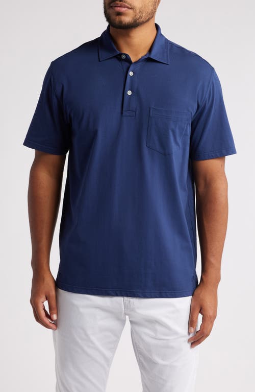 Tori Richard Icy Tradewind Pima Cotton Blend Pocket Polo in Navy 