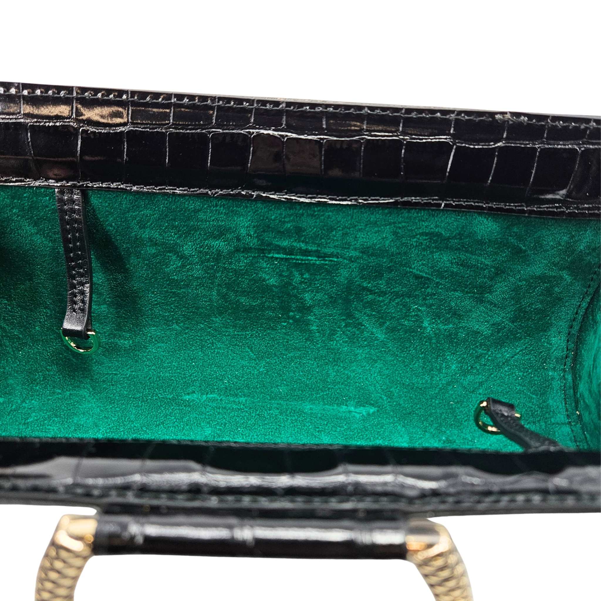 Madison Maison Moc Croc Clutch, Alternate, color, Black