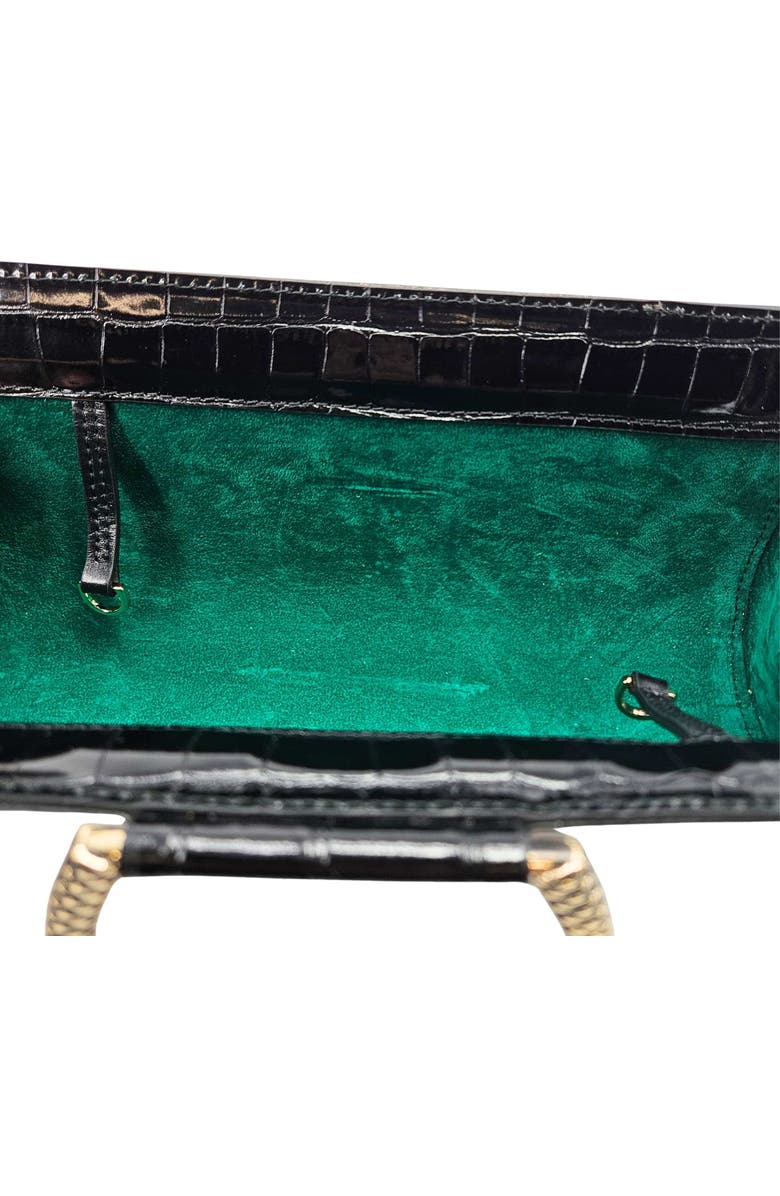 Madison Maison Moc Croc Clutch, Alternate, color, Black