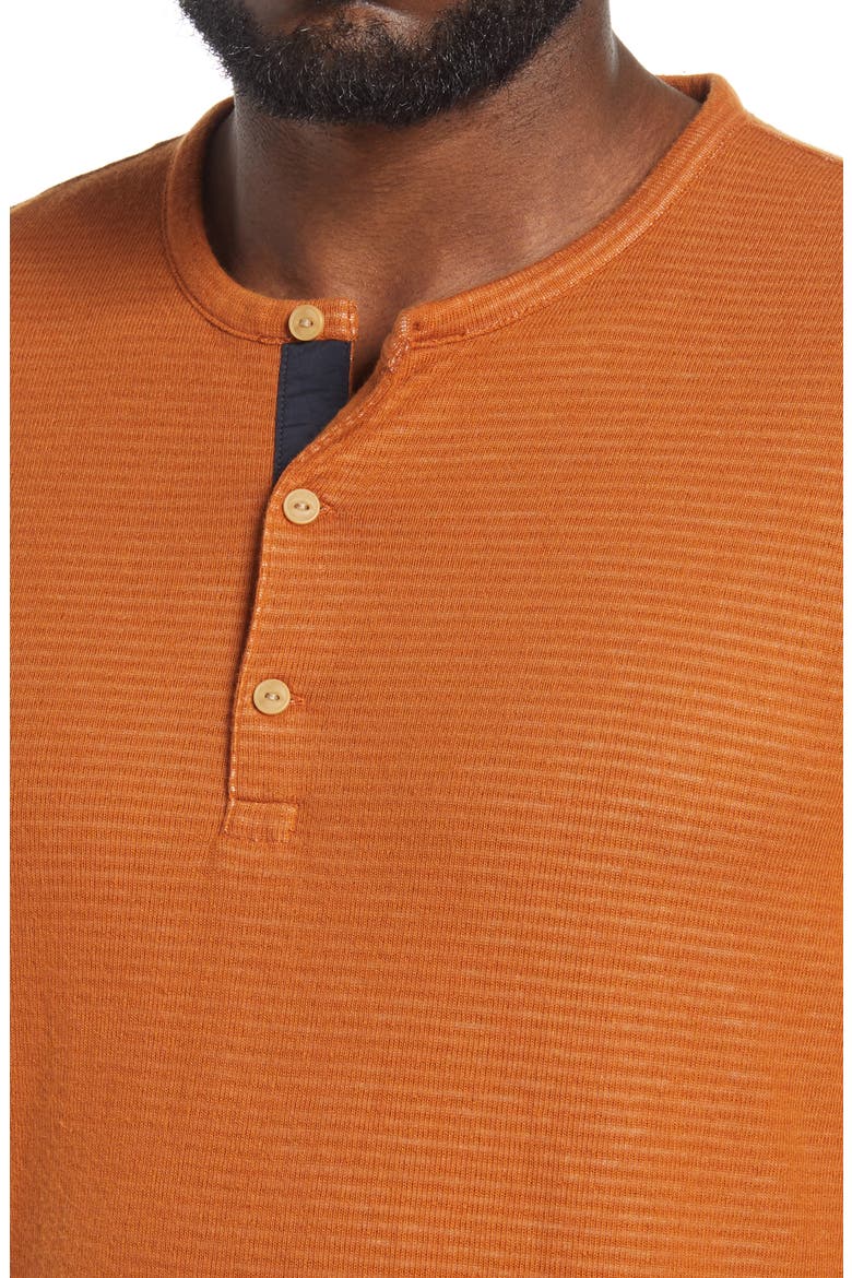 Stripe Long Sleeve Henley, Alternate, color, RUST GINGER WHITE TEXTURE