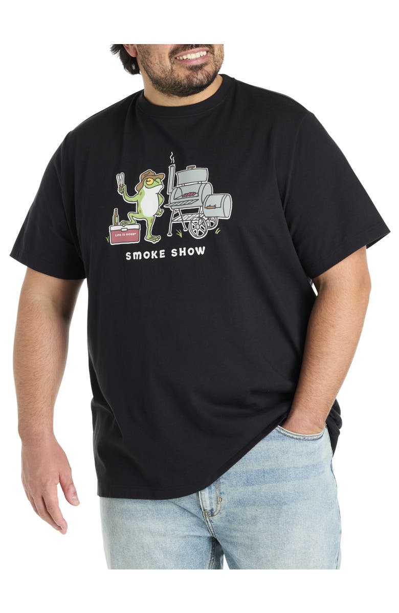 LIFE IS GOOD Big & Tall Smoke Show Graphic Tee, Main, color, Black