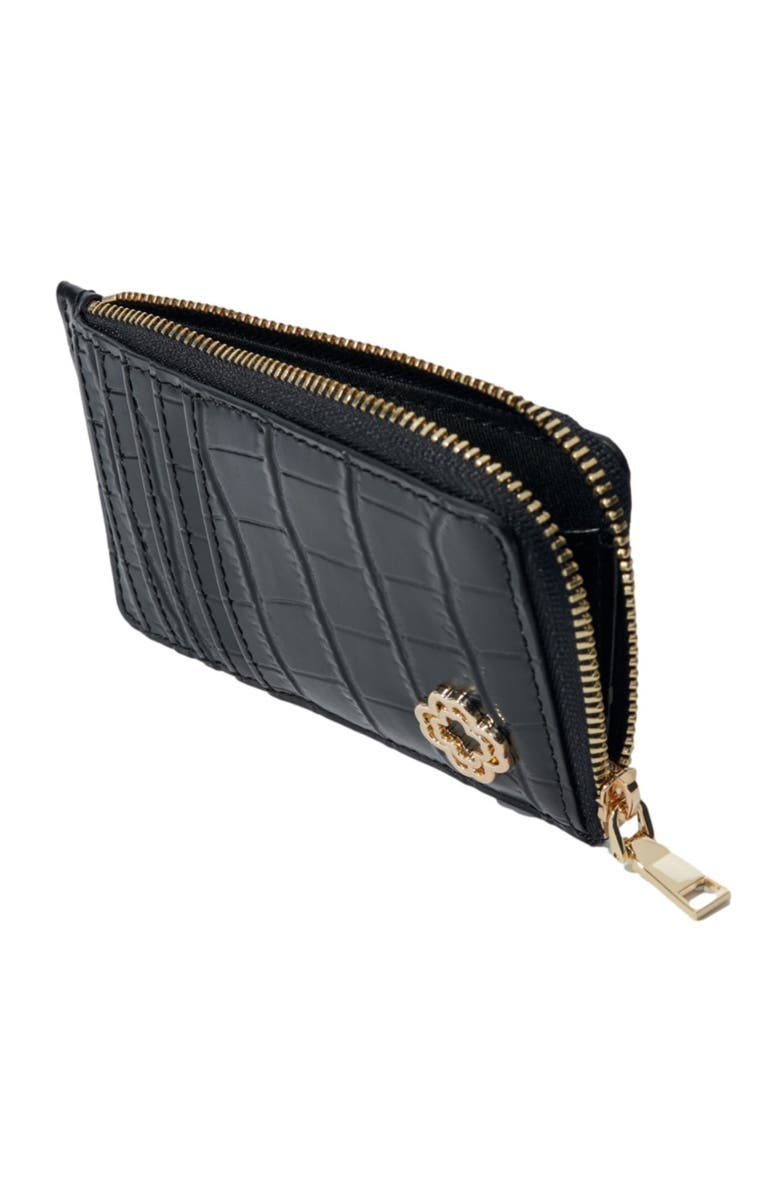 maje LEATHER CARD CASE, Alternate, color, Black