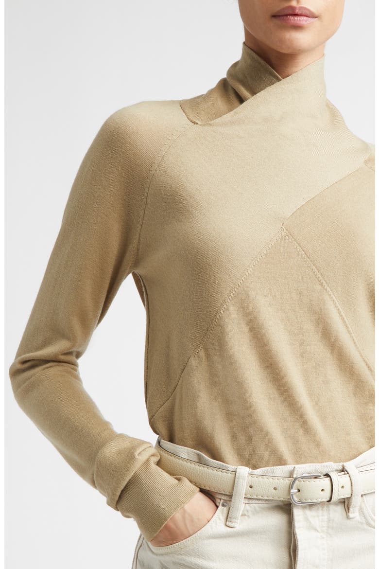 Merino Wool Crossover Sweater, Alternate, color, DESERT
