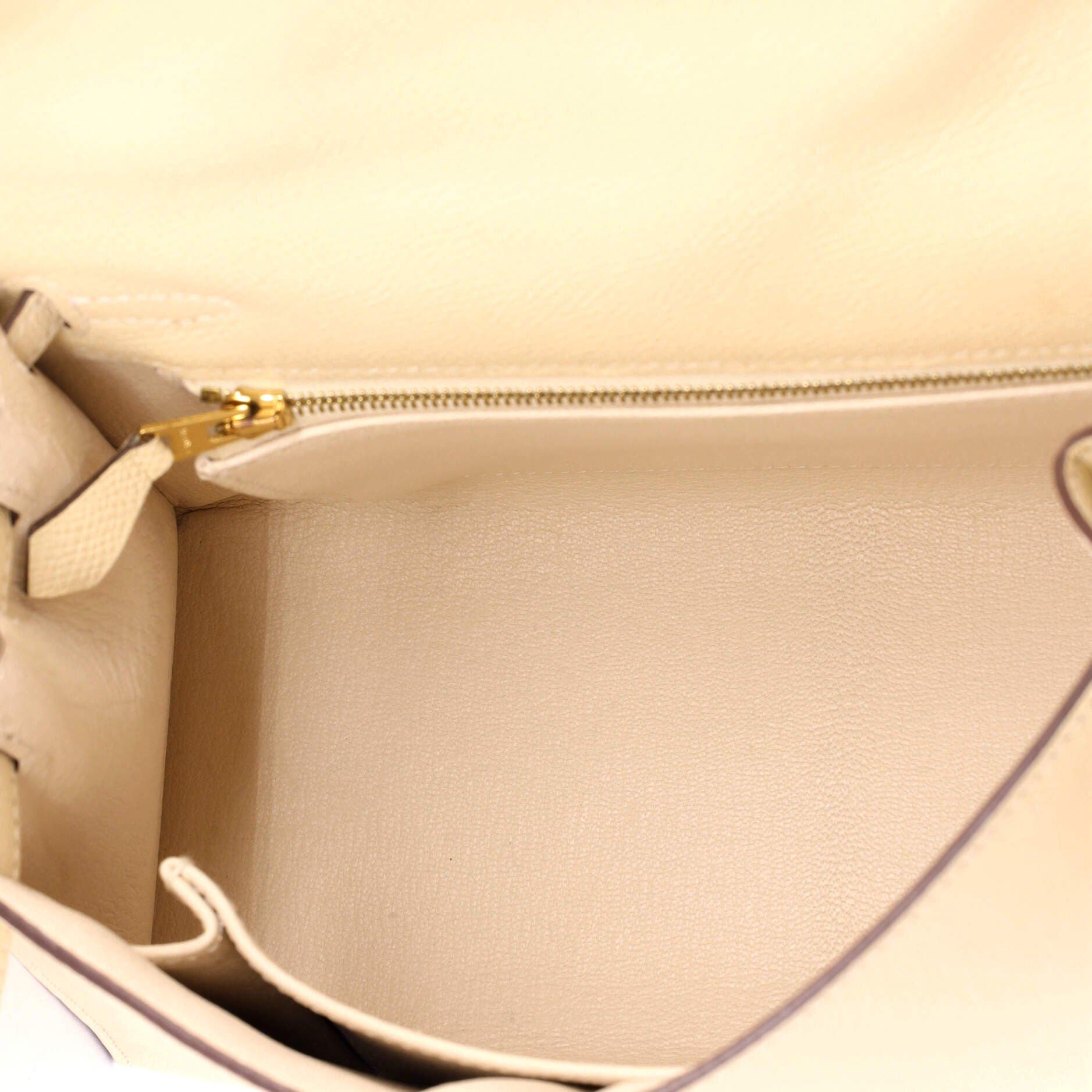 Pre-Owned Hermes Kelly Handbag Light Epsom with Gold Hardware 25, Alternate, color, Nata