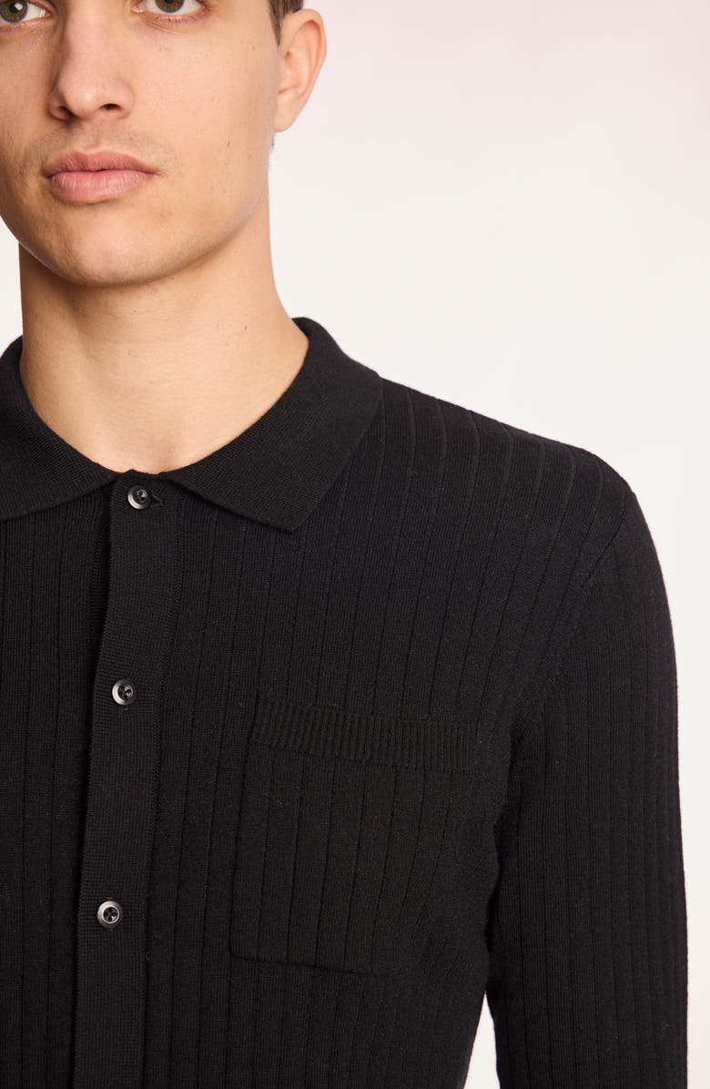 PAISLEY & GRAY Rib Button-Up Polo, Alternate, color, Black Onyx