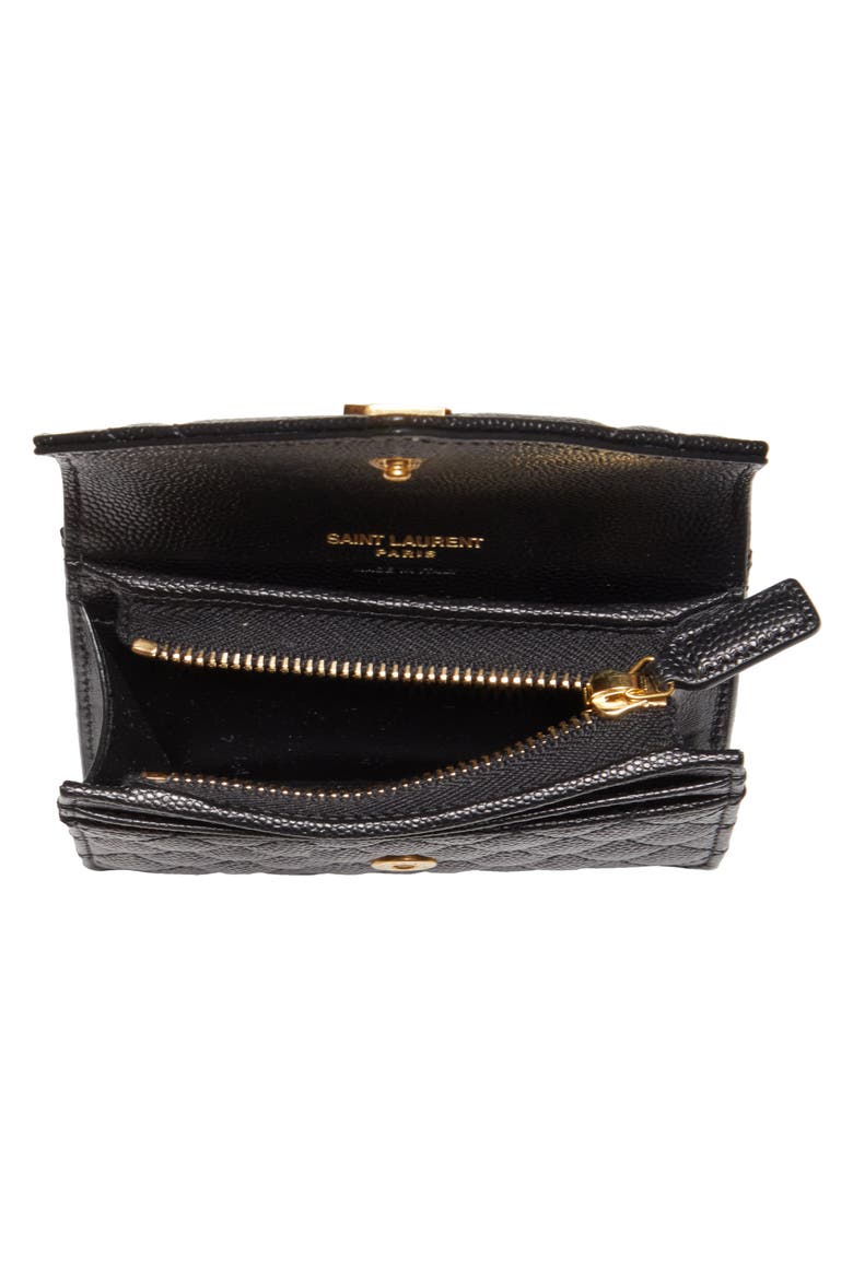 Monogram Pebbled Leather Envelope Card Case, Alternate, color, NERO/ NERO/ NERO/ NERO