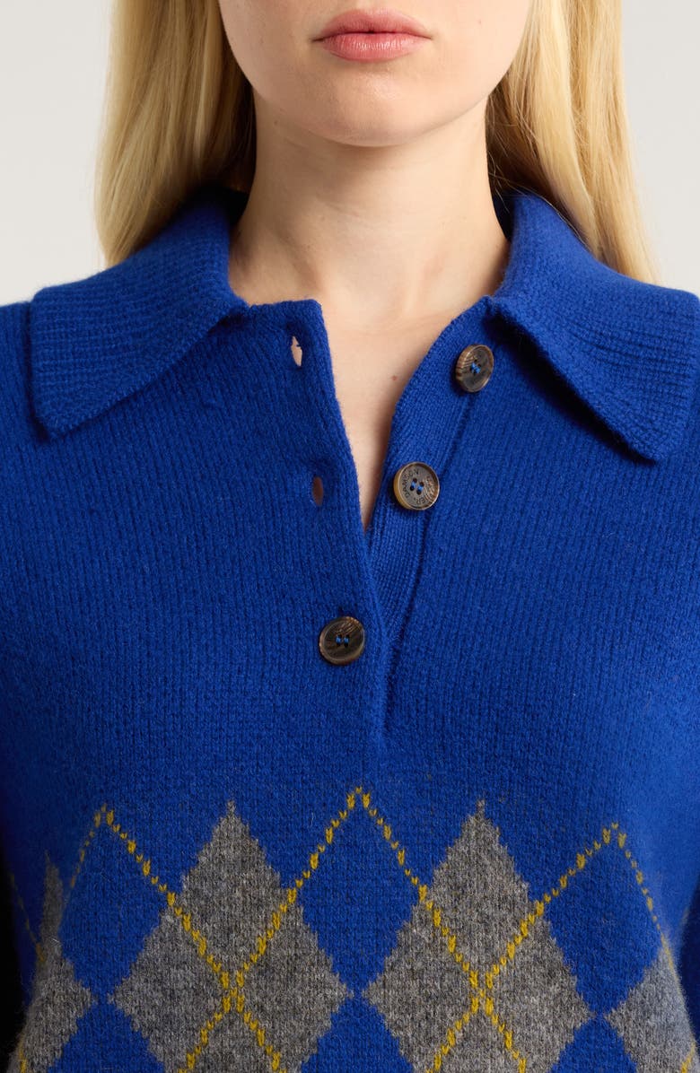 Damson Madder Saskia Wool Rugby Sweater, Alternate, color, Cobalt