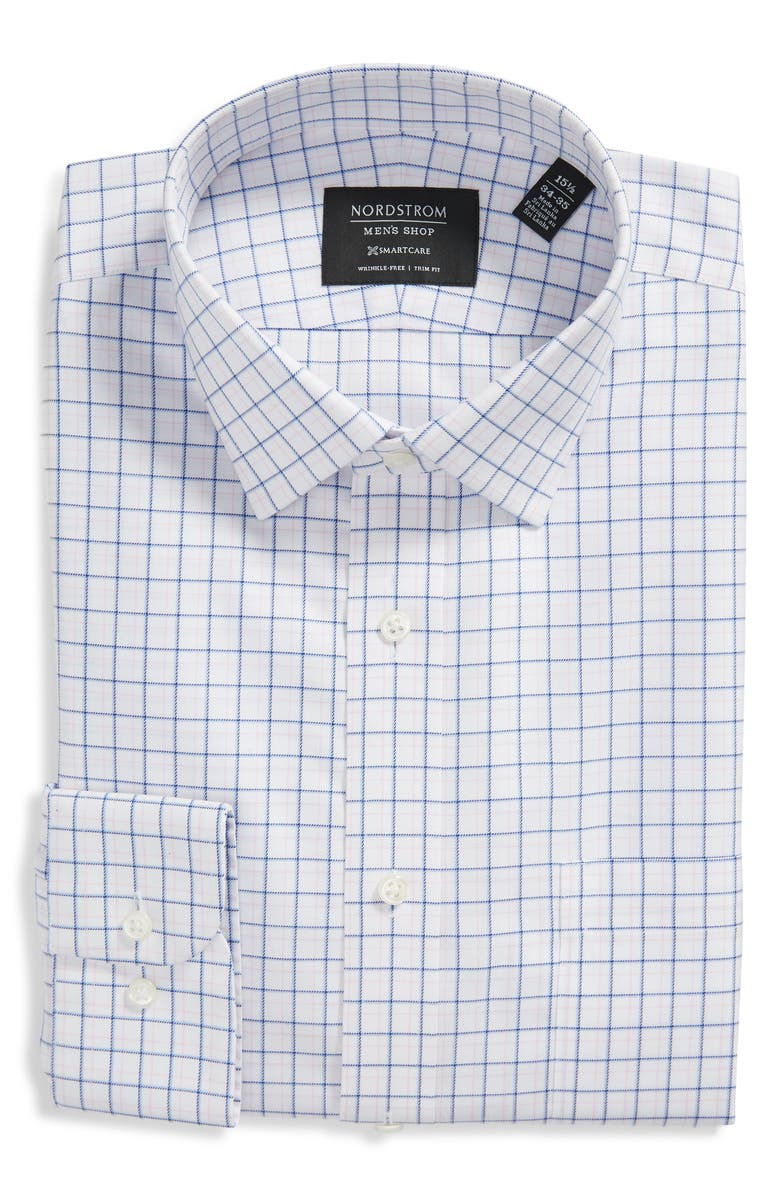 NORDSTROM MEN'S SHOP Smartcare<sup>™</sup> Trim Fit Check Dress Shirt, Main, color, 