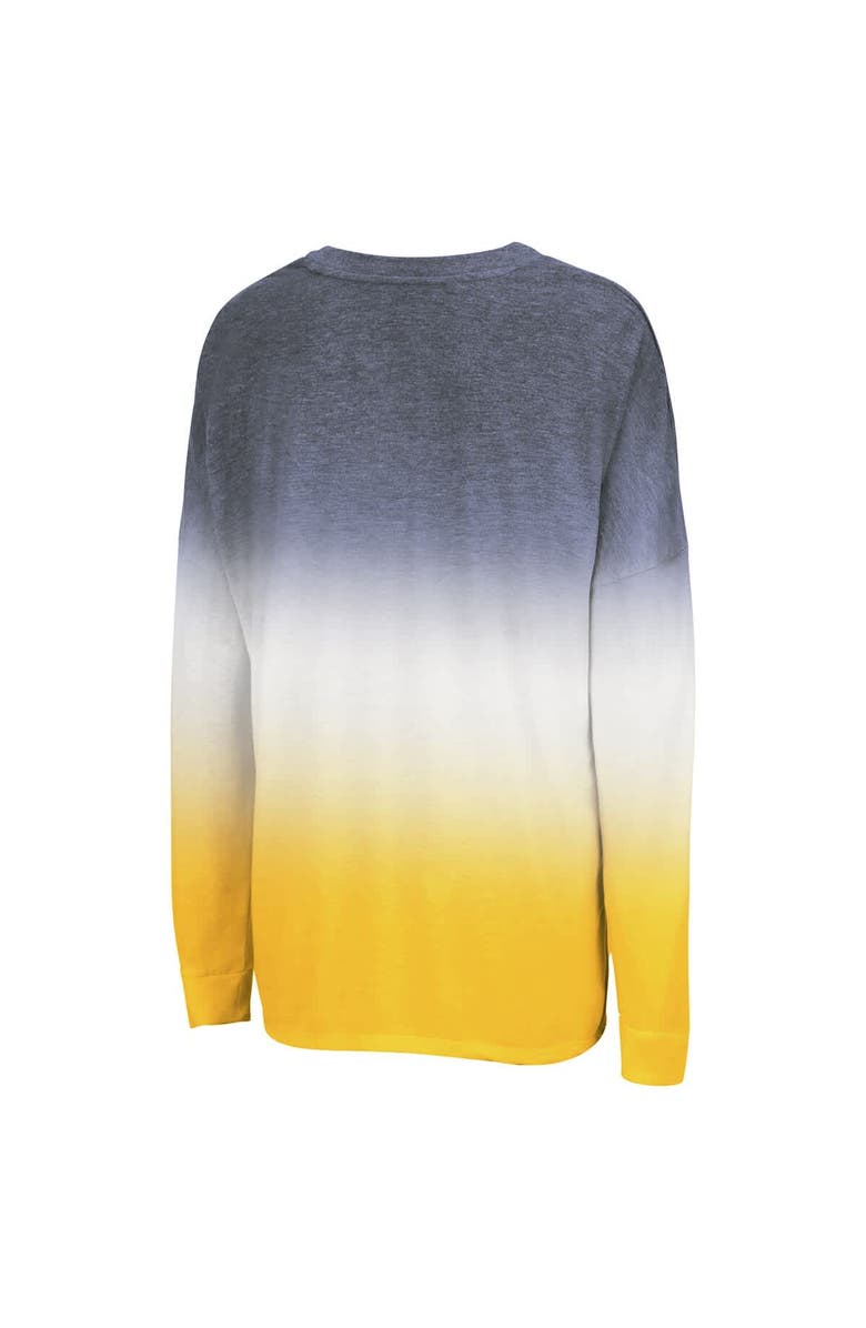 COLOSSEUM Women's Colosseum Navy West Virginia Mountaineers Winkle Dip Dye Long Sleeve T-Shirt, Alternate, color, Navy