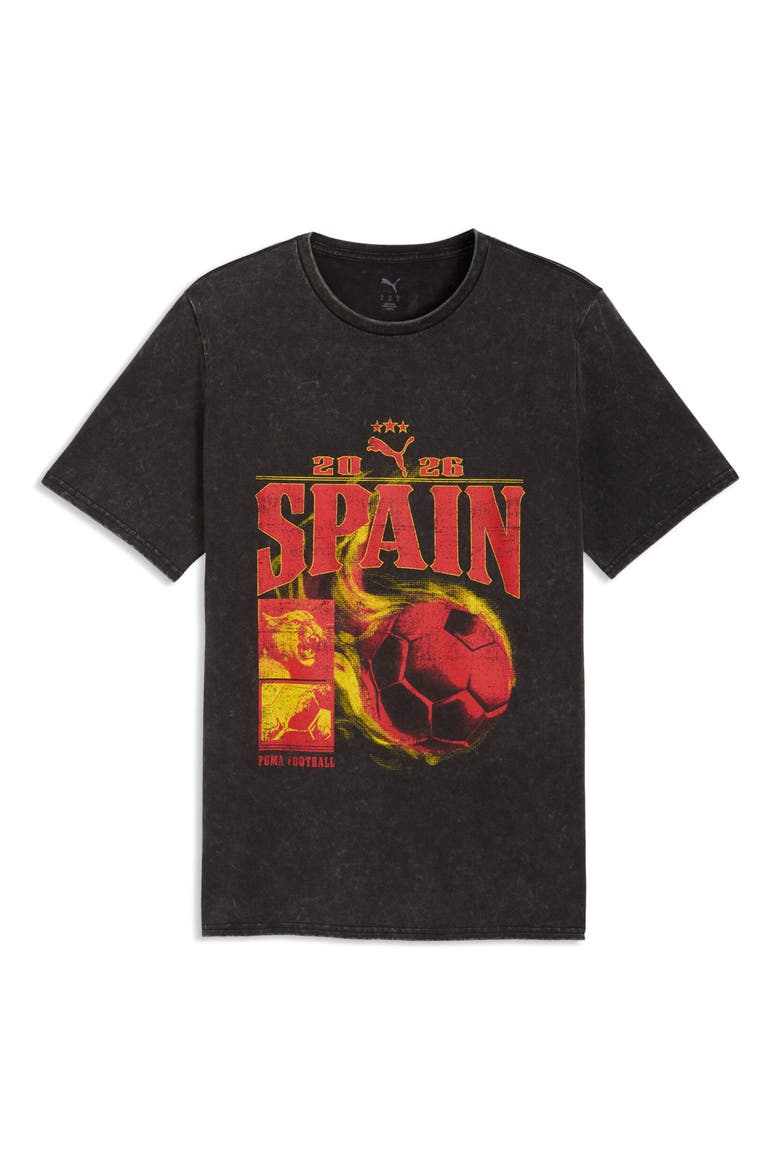 Fanpack '90s Spain Cotton Graphic T-Shirt, Alternate, color, PUMA BLACK/ FASTER YELLOW
