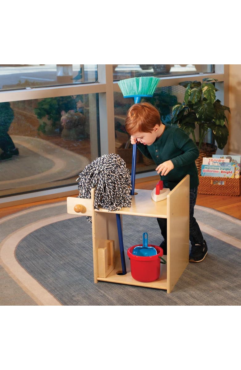 Kaplan Early Learning Company Housekeeping Stand with Accessories, Alternate, color, Beige