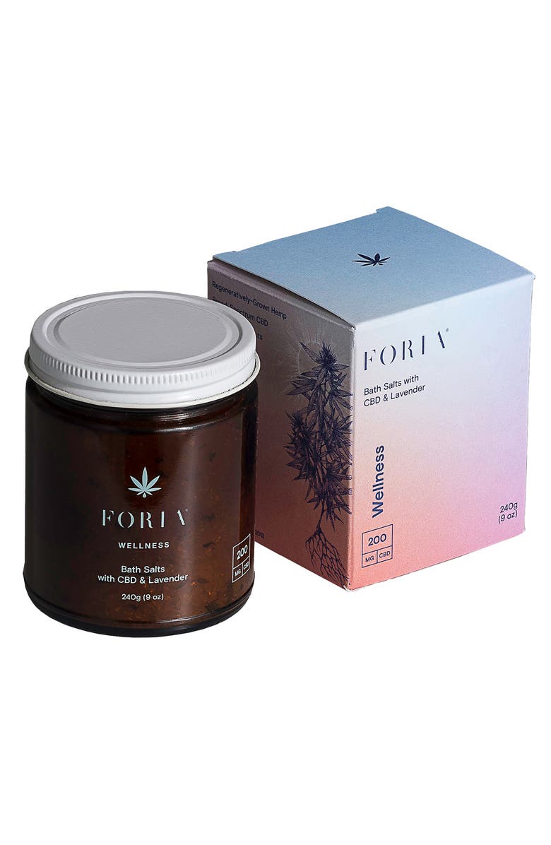 FORIA Wellness Bath Salts with CBD & Lavender, Main, color, 