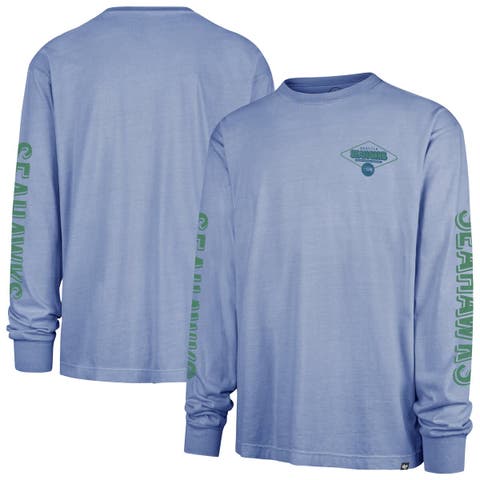 Men's '47 Blue Seattle Seahawks Cairn Ravine Foundation Throwback Long Sleeve T-Shirt