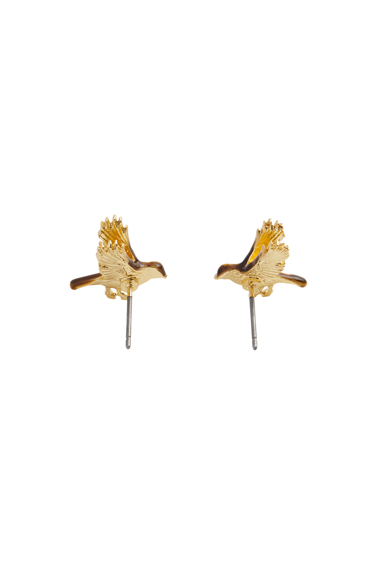 Enamel Flying Robin Earrings, Alternate, color, Multi & Gold