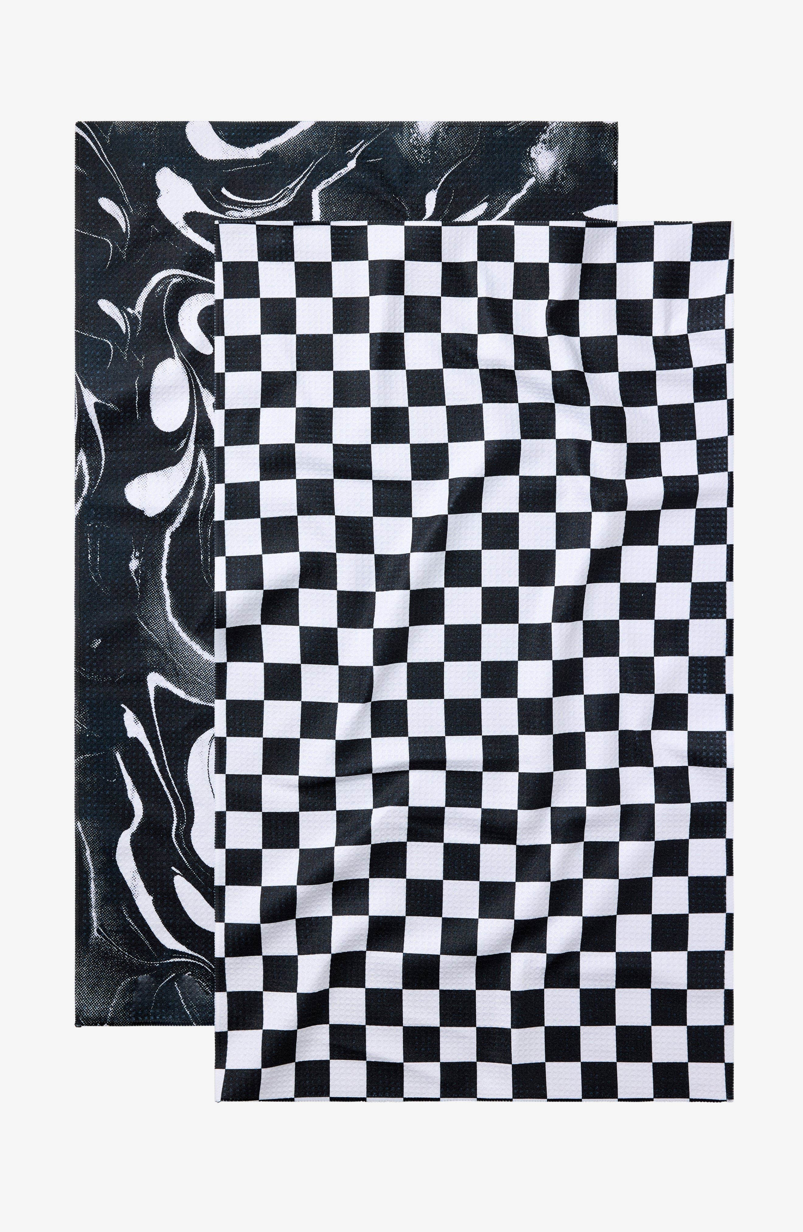 Geometry Kitchen Tea Towel Set - Checks And Swirls