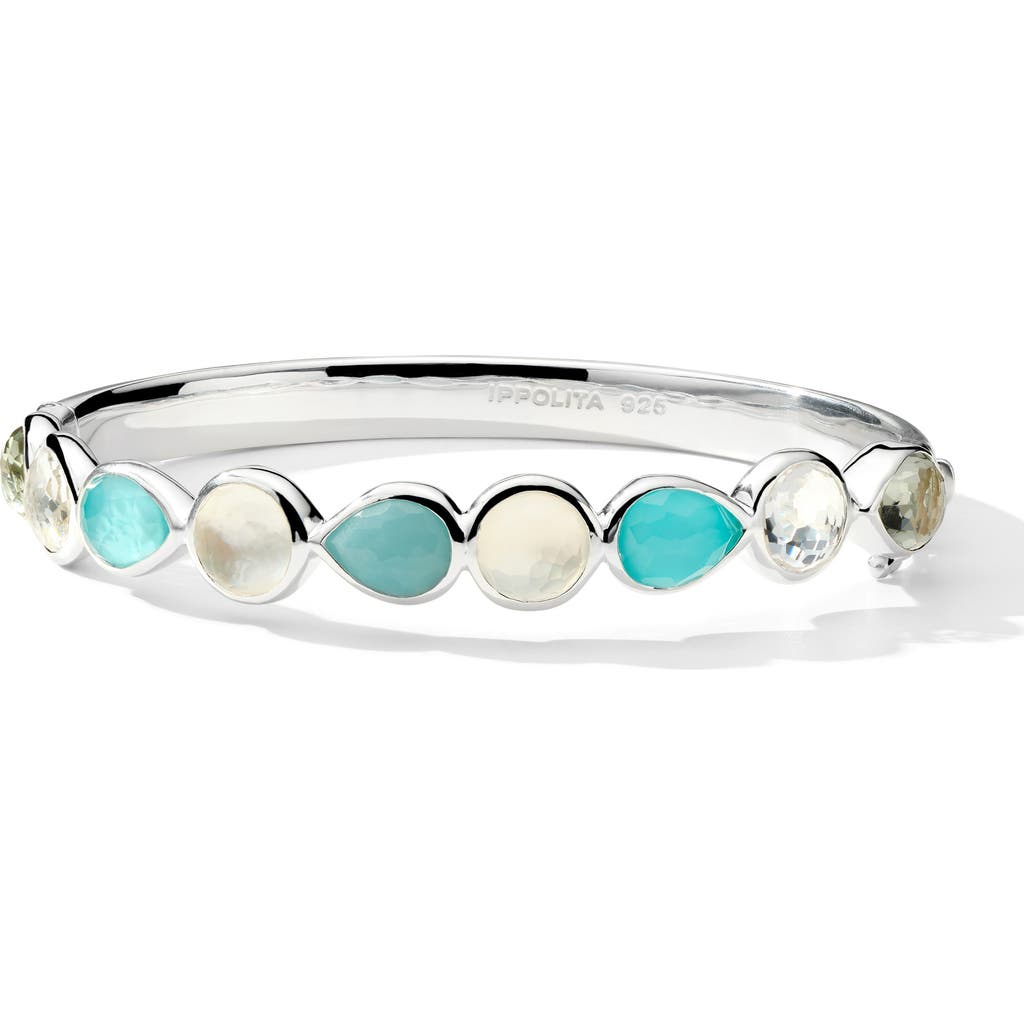 Ippolita Rock Candy® Semiprecious Stone Row Hinged Bangle Bracelet In Silver