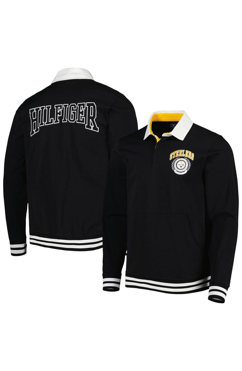Tommy Hilfiger Men's Tommy Hilfiger Black Pittsburgh Steelers Cody Long Sleeve Polo, Main, color, 