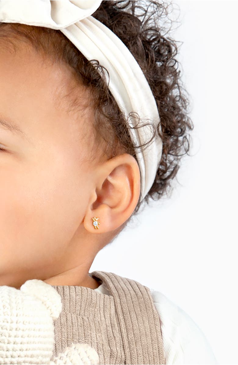 Tiny Blessings 14K Gold Teddy Bear Bliss Studs Screw Back Earrings, Alternate, color, 14K Yellow Gold