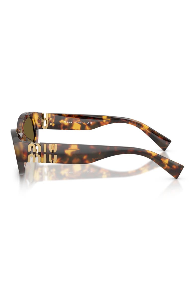 53mm Irregular Sunglasses, Alternate, color, HAVANA HONEY / DARK BROWN