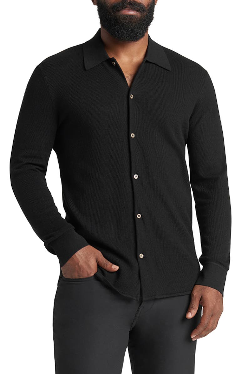 Goodlife Mini Waffle Long Button-Up Shirt, Main, color, 