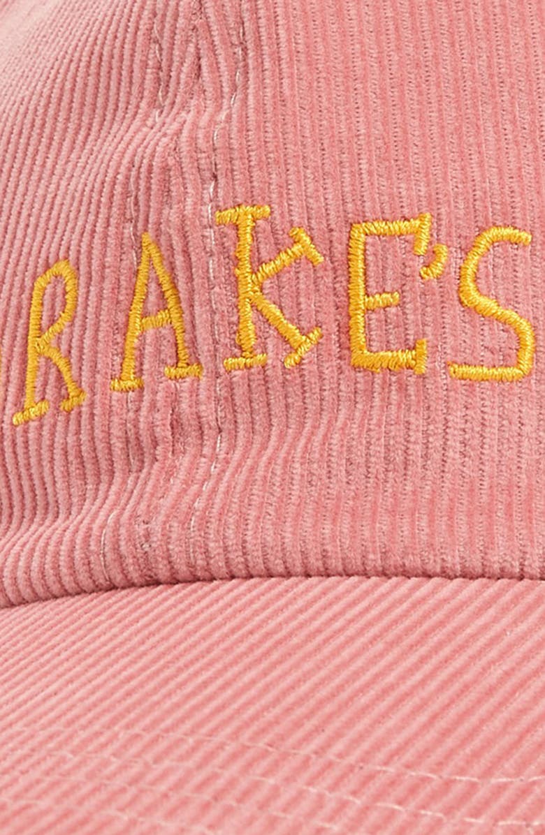 Drake's Embroidered Logo Corduroy Baseball Cap, Alternate, color, 