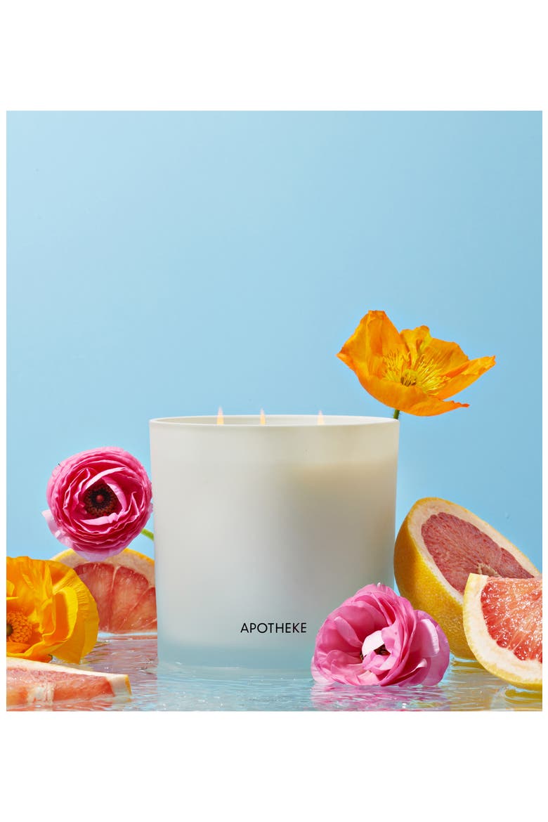 Sea Salt Grapefruit 3-Wick Scented Candle, Alternate, color, WHITE