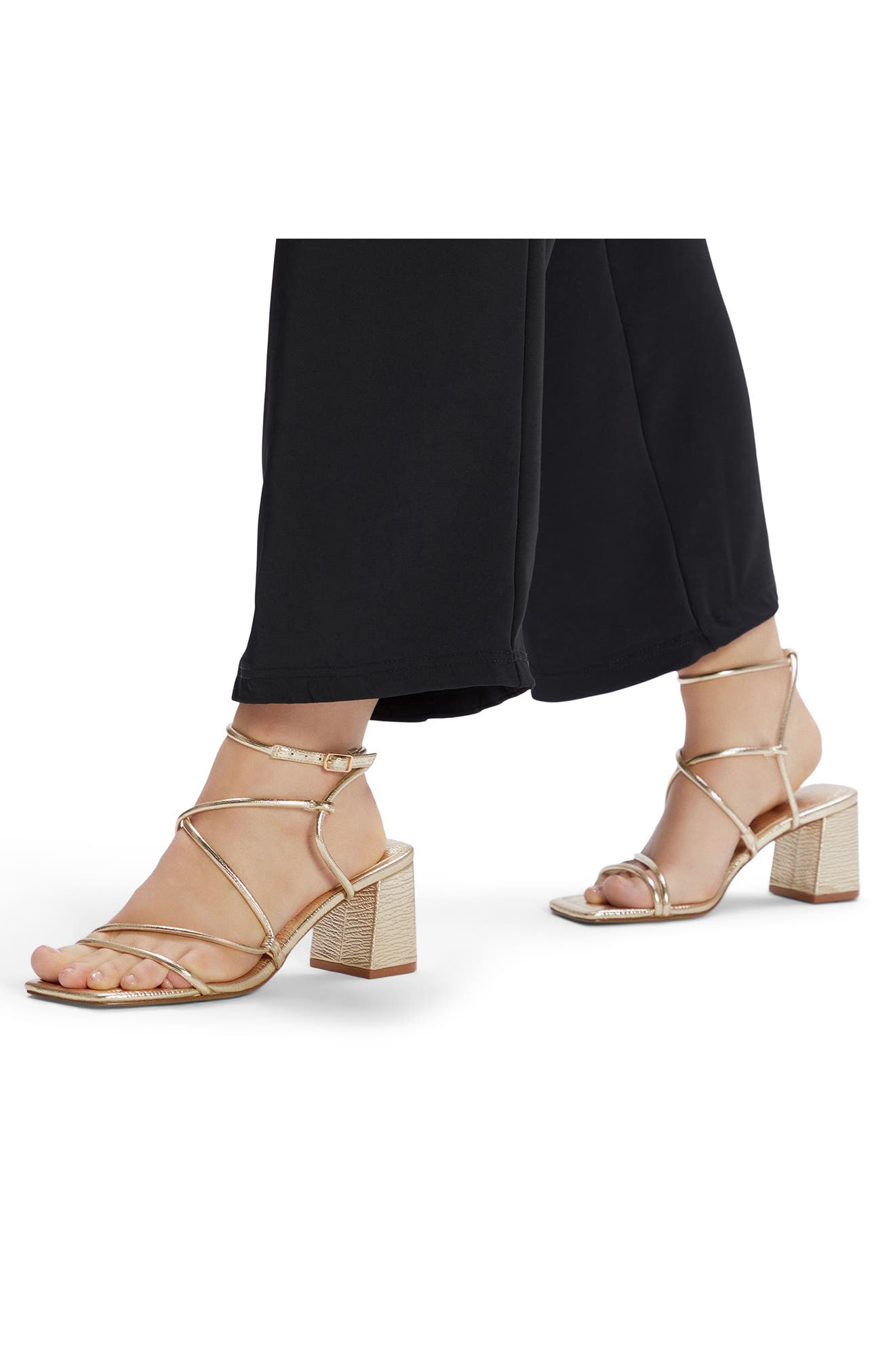 ALDO Harmonni Ankle Strap Sandal, Alternate, color, Gold