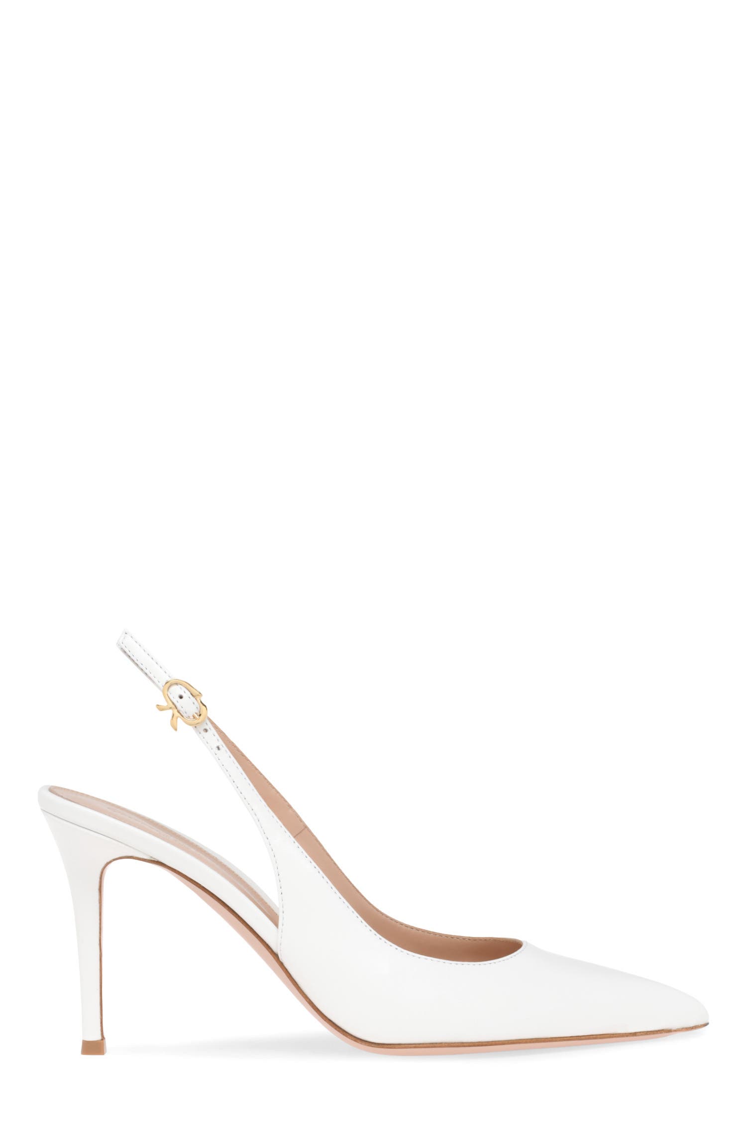 Gianvito Rossi Ribbon Sling 85, Main, color, White Nappa