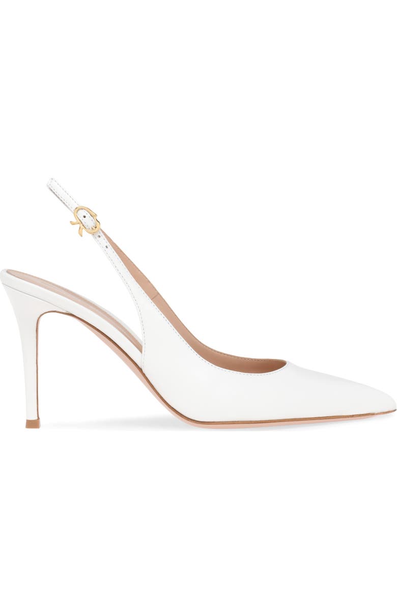 Gianvito Rossi Ribbon Sling 85, Main, color, White Nappa