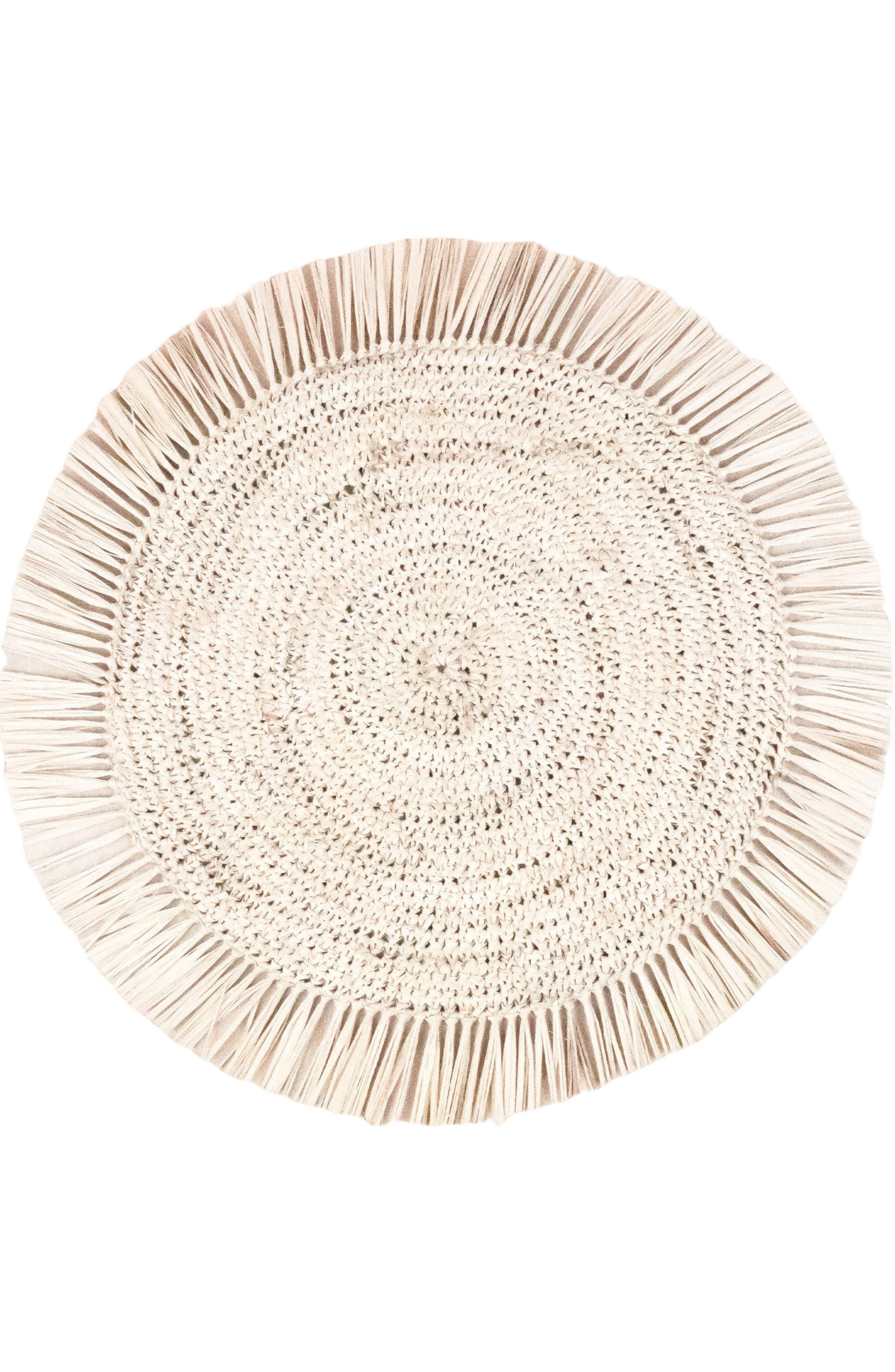 Likha Raffia Fringe Placemats, Set Of 2 In Brown