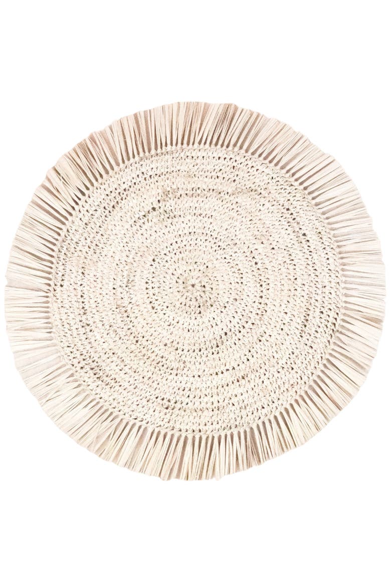 Raffia Fringe Placemats, Set of 2, Main, color, Natural