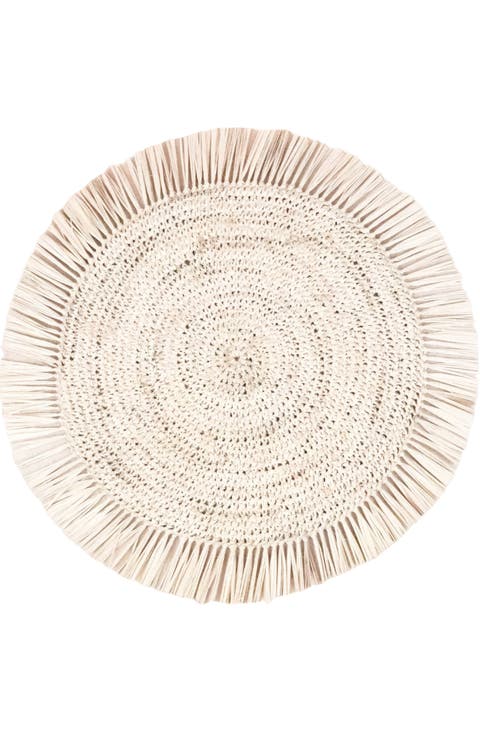 Raffia Fringe Placemats, Set of 2