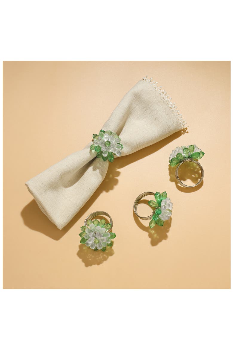 Harmony Hues 4-Pack Napkin Rings, Alternate, color, GREEN