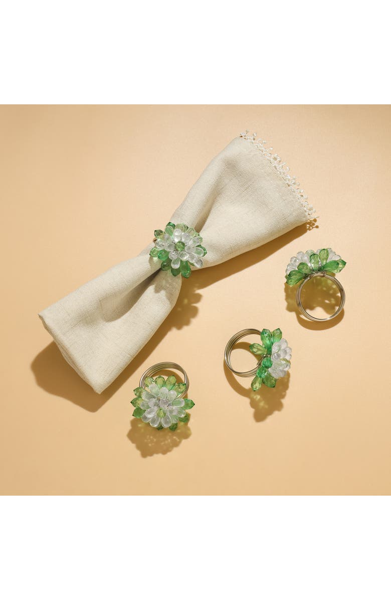 Tiramisu Harmony Hues 4-Pack Napkin Rings, Alternate, color, Green