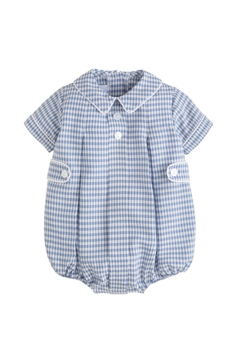 Little English Gingham Davant Bubble, Main, color, Gray Blue Gingham