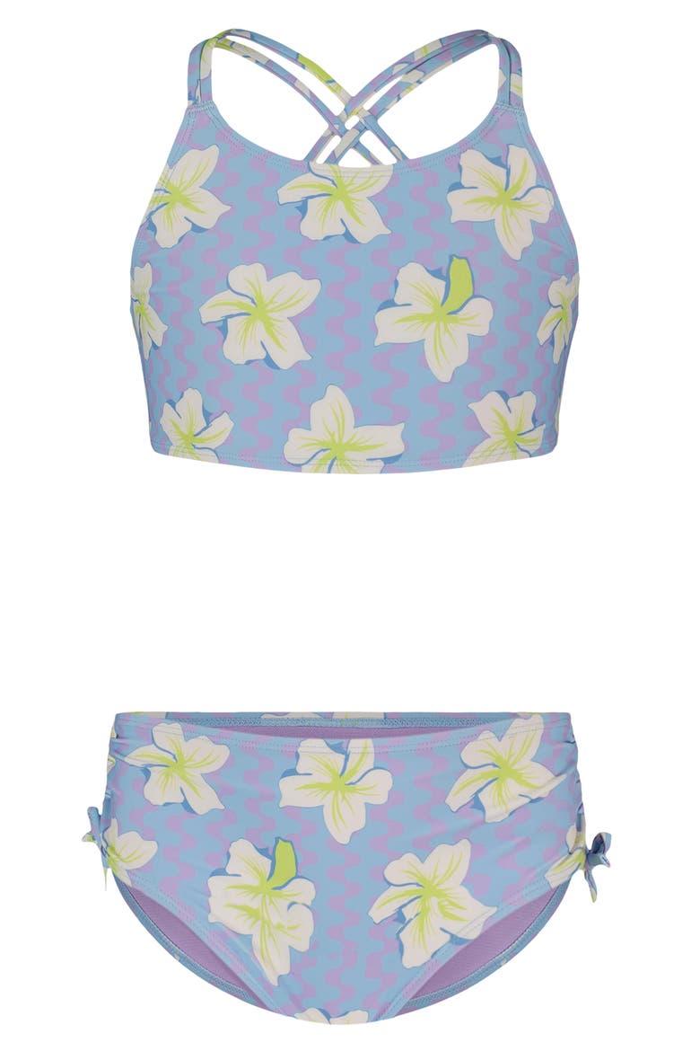 Kids' Party Waves 2-Piece Swimsuit, Main, color, CROCUS PETAL