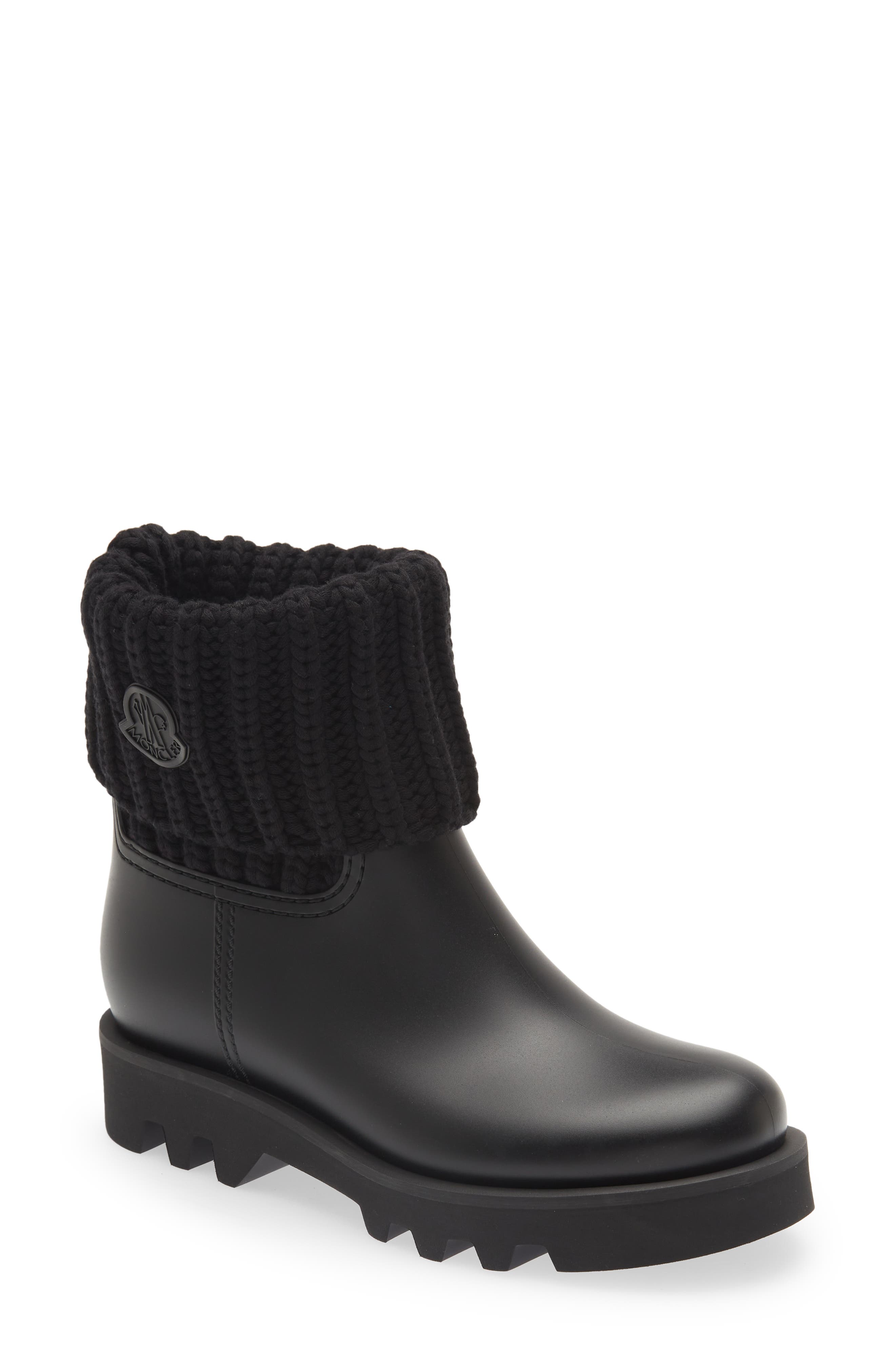 Moncler Ginette Rain Boot, Main, color, Black